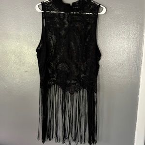Torrid lace/fringe top size 0